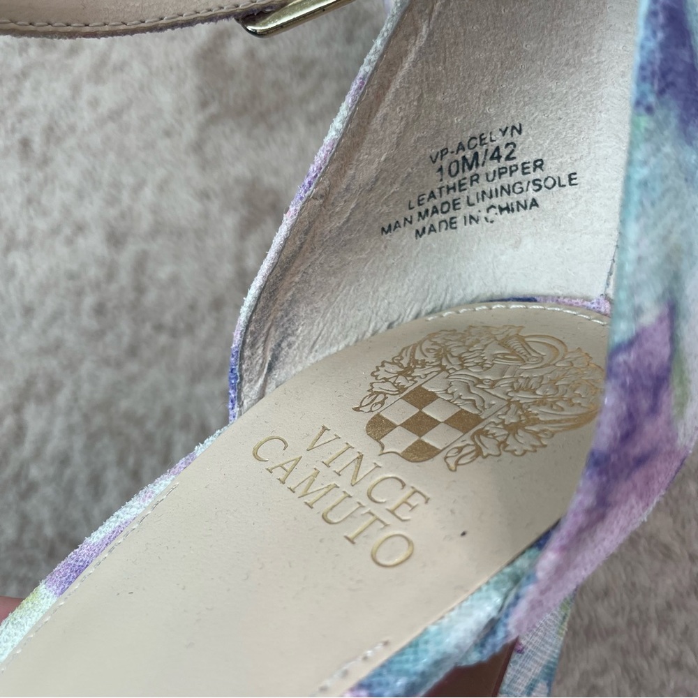 Vince Camuto Acelyn Floral Pastel Watercolor Strap Block Heel Mermaid Sandal - Picture 9 of 16